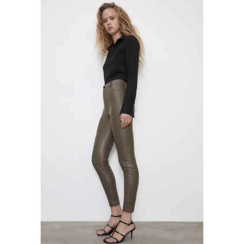 Zara pantalone jeans ecopelle - pantalone/jeans,