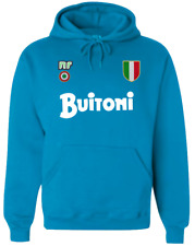 FELPA NAPOLI buitoni scudetto coppa MARADONA calcio 1987 azzurra loghi ricamati