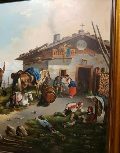 Olio rame quadro antico - rame,