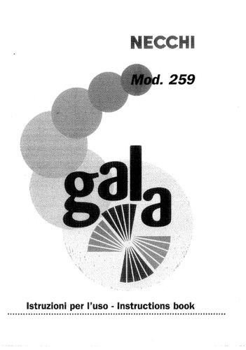 Necchi gala mod - gala, libretto