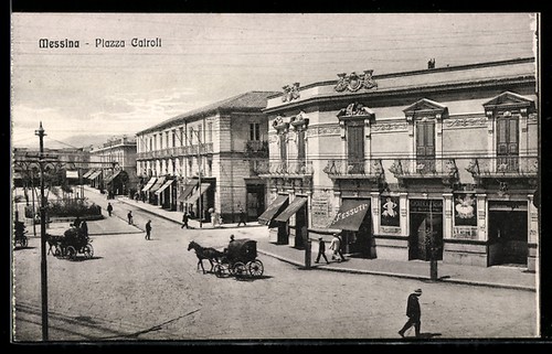 Cartolina messina piazza - messina,,