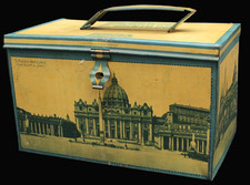 Antica Rara Scatola Latta Pubblicità Biscotti Gentilini - ROMA