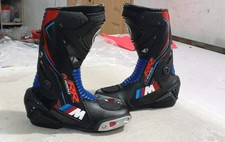 BMW Stivali in Pelle da Moto Corsa Uomo MOTOGP Stivali da Motociclista in Pelle