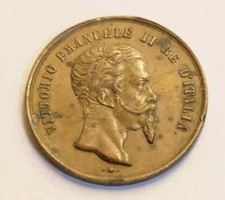 G248_Medaglia VITTORIO EMANUELE II IL VALENTE DIFENSORE INDIPENDENZA 1859