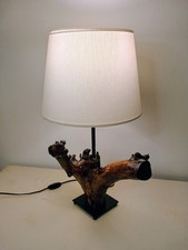 lume da tavolo In Legno antico Con Resina Epossidica Paralume Non Fornito