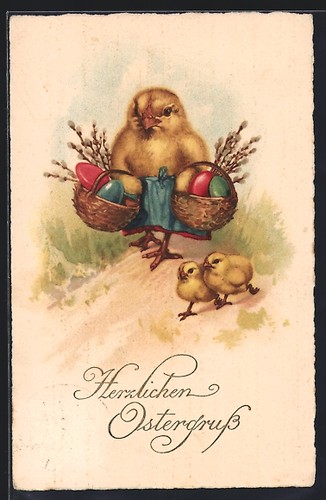 Cartolina pulcini pasquali - cartolina,