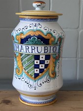 Albarello Vaso Da Farmacia MARRUBIO in Ceramica Dec.A Mano GIALLETTI G.P DERUTA