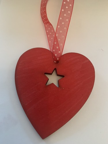 Cuore legno rosso - legno,