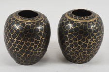 2 mini vasi Cina metallo nero