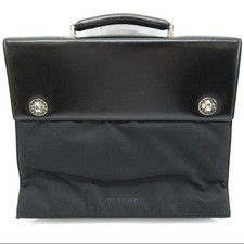 Borsa da lavoro Bulgari BVLGARI in pelle nera valigetta per laptop usata...