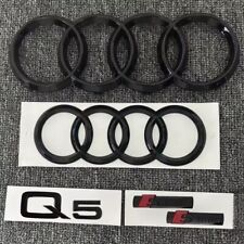 KIT completo LOGHI AUDI Q5 nero lucido fregi anteriore posteriore targhetta Q5
