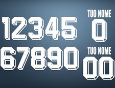 NUMERI PER MAGLIA CALCIO ANNI 90 TRIDIMENSIONALI MATCH WORN ISSUED SHIRT BIANCO