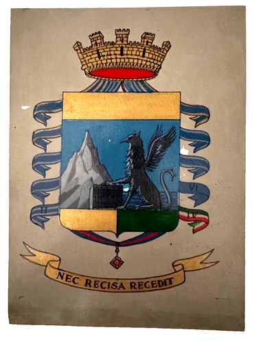 Dipinto olio lamiera stemma - olio,
