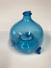 Bottiglia acchiappa mosche antico strumento per insetti in vetro soffiato blu