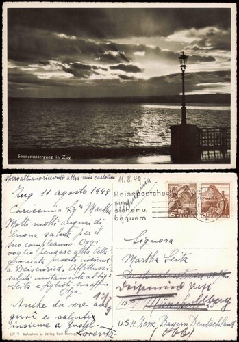 Cartolina treno zoug - cartolina, |