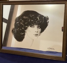 Specchio da parete parrucchiera vintage l’Oréal. Anni 70 e 80. Raro. 63x50