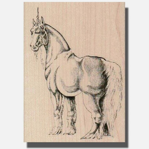 Timbro gomma legno - ,, unicorno