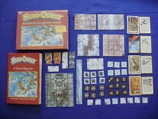 HEROQUEST espansione "BARBARIAN QUEST" SCATOLA+LIBRETTO+CARTE+TILES riprodotti