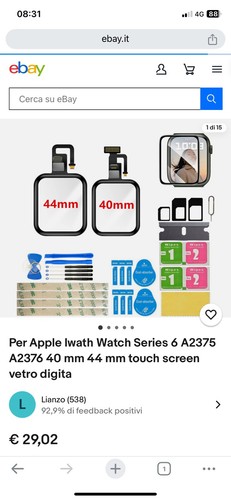 Sostituzione vetro apple watch - sostituzione,