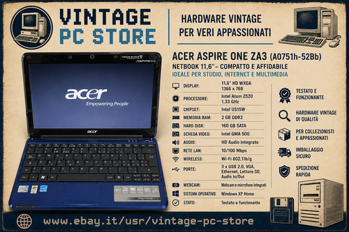 Acer aspire one - acer, a0751h-52bb
