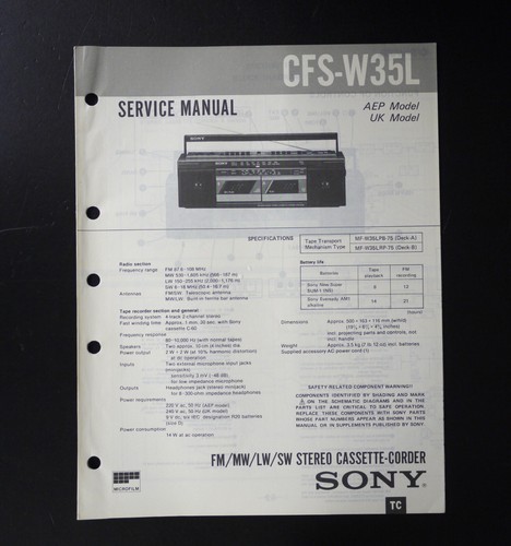 Originale sony cfs w35l radio - sony, cfs-w35l
