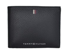 TOMMY Hilfiger - PORTAFOGLIO CENTRAL MINI CREDIT CARD WALLET - PELLE NERO - NUOVO