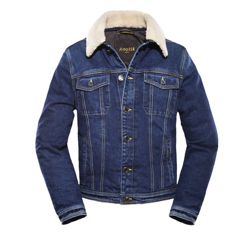 Moorer giacca uomo blu denim - moorer,