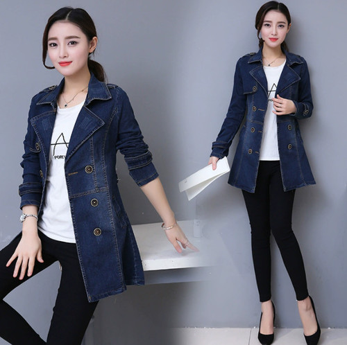 Giacca denim donna risvolto