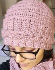 Cappello Con Treccia Fatto A Mano All'uncinetto In Acrilico 