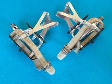 Campagnolo C Record pedals track triple bearings complete toe clips straps pista