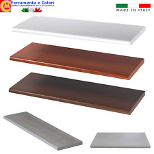 Mensola Da Parete Bordo Stondato Bianco Ciliegio Noce Rovere Grigio 40 - 120 Cm