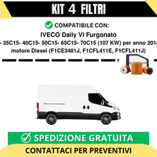Kit 4 Filtri Tagliando per IVECO Daily VI Furgonato 35S15- 35C15- 40C15- 50C1...