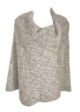 Poncho donna linea - linea, grigio