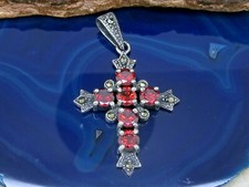 Croce zirconia rosso marcasite - croce,