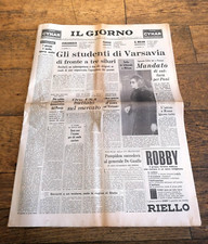 Quotidiano IL GIORNO-SCONTRI STUDENTESCHI VARSAVIA, SOFIA LOREN - n. 61 a. 1968