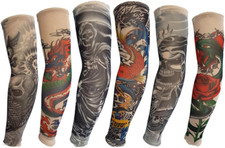 Maniche Tatuaggio, 6 Pezzi Unisex Manicotti Con Tatuaggi Temporanei Finti Manich