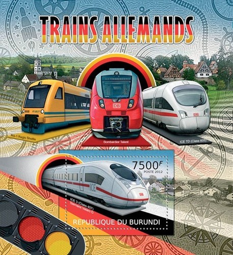 Foglio francobolli treni