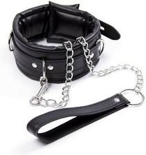 costrittivo COLLARE sadomaso IMBOTTITO NERO bondage SESSO BDSM SOTTOMISSIONE