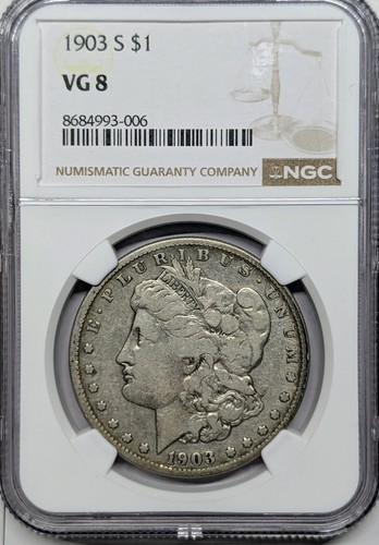 Dollaro morgan 1903 vg8 - morgan, ngc