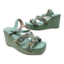 Sandalo donna verde acqua