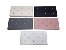 Pouf Panca Contenitore Pieghevole Pelle con Strass Elegante 76x38x38 Vari Colori