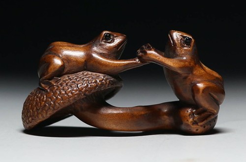 Antica rana giapponese netsuke - antica,