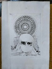 Bruno Caruso acquaforte originale "Oriente" firmata e numerata a matita