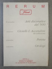 RERUM - GRUPPO FINARTE CATALOGO ASTE OROLOGI PENNE GIOIELLI ACCENDINI ARTE 1992