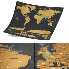 World Map Poster Deluxe Scratch Off Journal Log Giant Map Of The World Toy Gift