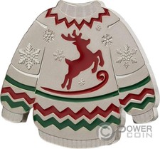 MAGLIONE Natale 1 oz moneta argento 5 Cedis Ghana 2025