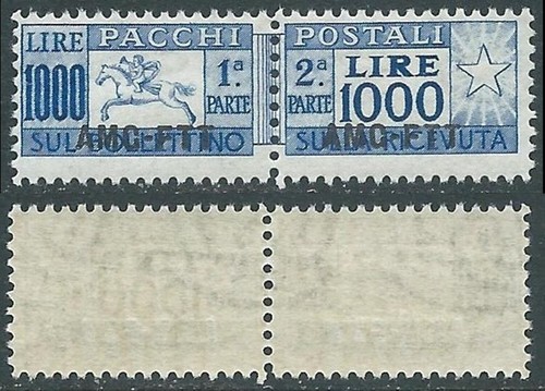 1954 trieste pacchi - trieste, postali