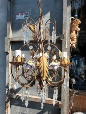 Antico Lampadario Con Rose In