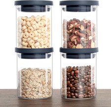 4 Pezzi Barattoli Vetro Con