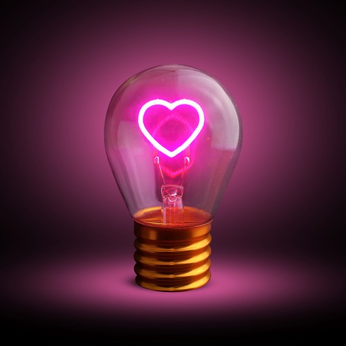 Lampada led cuore ricaricabile - lampada,